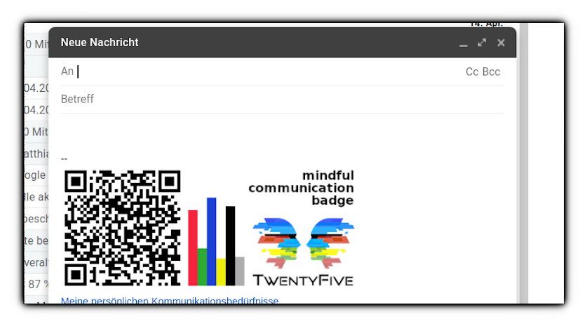 mindful-communication-badge in der E-Mail Signatur bei ‘gmail.com’