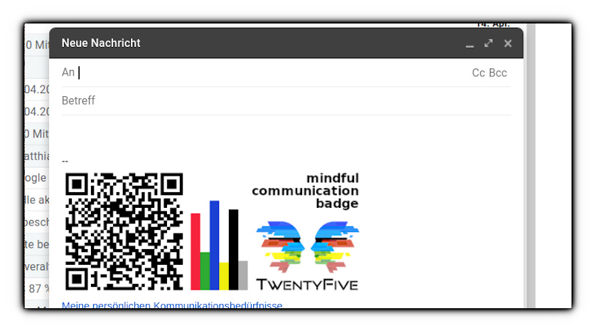 mindful-communication-badge in der E-Mail Signatur bei 'gmail.com'